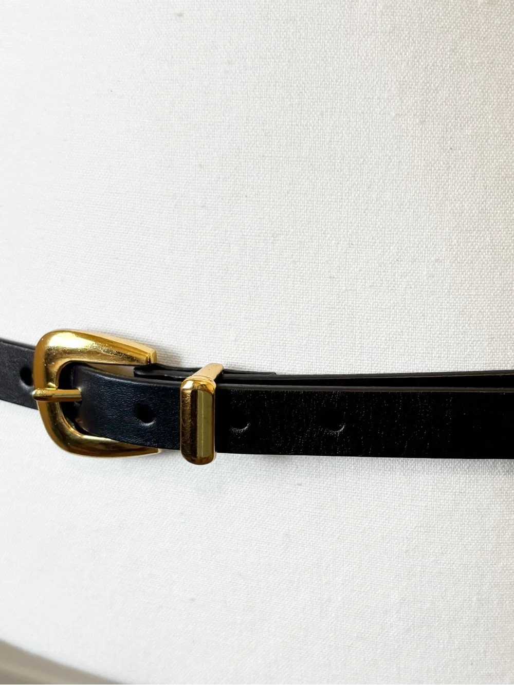 Banana Republic Andi Chain Waist Belt Black Leather Gold Hardware Women’s Medium